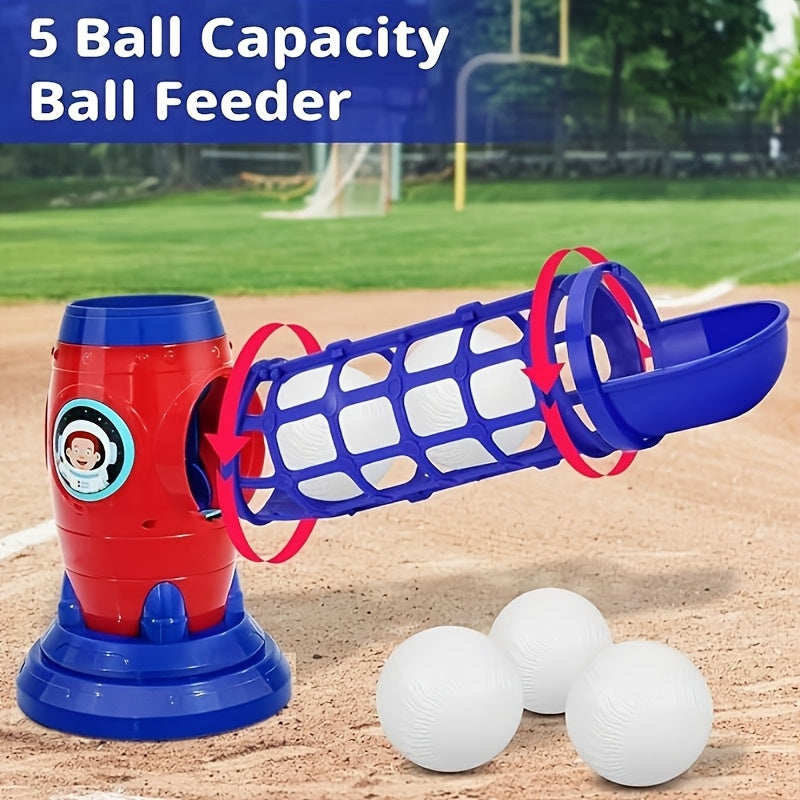 [Birthday Christmas Gifts] Fully Automatic Children's Baseball Machine, Plastic Baseball Toy Set, Including 10 Balls, Baseball Sports Training Equipment, Perfect Choice for Birthday And Christmas Gifts