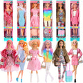 11.5 Inch American Toy Princess Dolls Playset Featuring 6 Pack Fashion with Outfits, Additions Including Handbag, Hat, Crown, Necklace, And Suitcase (Gift Box Included)