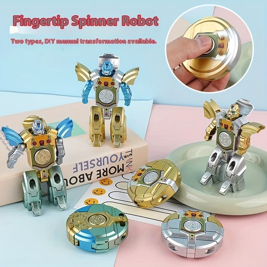 Random Color 30/21/12pcs Creative Finger Gyroscope Deformation Robot Decompression Fingertip Gyro Childrens Small Toy Happy Relax Gift Sprocket Fidget Spinner, Fidget Spinners, ABS Fidget Spinner Toy Gifts for Men Easter Gifts Bulk, Easter Gifts Bulk