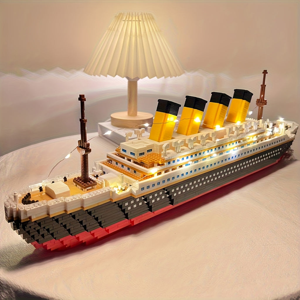 Cruise Ship Model, 3000+Pcs/Set Large Cruise Ship Model Building Blocks Set - - - Perfect for Halloween, Thanksgiving, Christmas, And Easter Gift, High-Quality