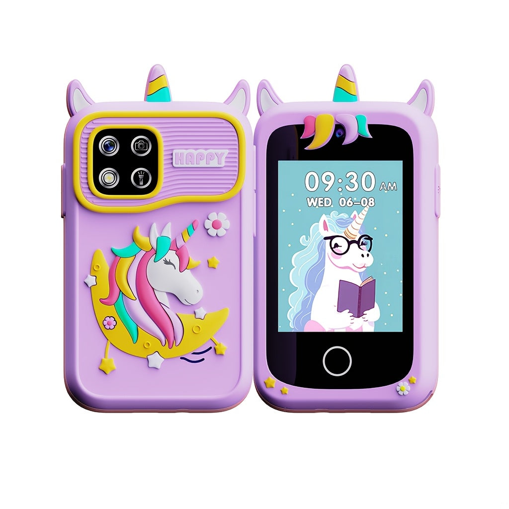 Children's Educational Smartphone Toy, Learning Toy with 1080P HD Camera for Photos and Videos, Music, Stories, 20 Educational Mini-Games, Flashlight, Alarm Clock, Habit Training, and Other Learning Functions. Suitable for Boys and Girls Ages 3-14.