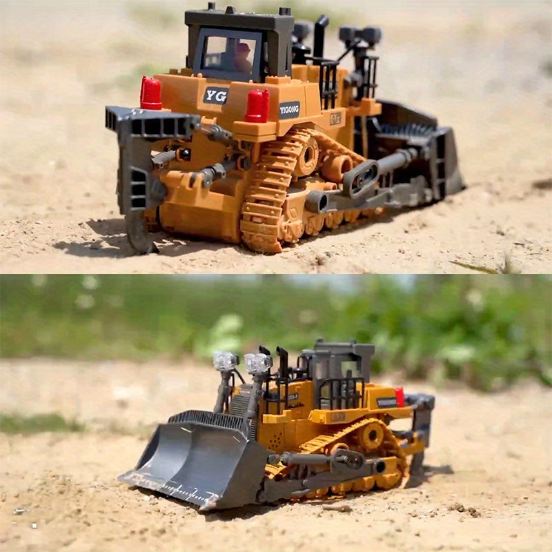 9-channel Bulldozer, 11-channel Excavator, Mini Dump Truck, Mini Loader, 2.4GHz RC Construction Vehicle Toys with Alloy Head, Lights & Sounds, Suitable for Boys & Girls, Perfect Gifts for Halloween, Thanksgiving And Christmas