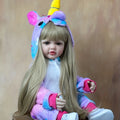 BZDOLL Reborn Baby Girl Doll, Lifelike Realistic Full Vinyl Body, Princess Toddler with Blonde Long Hair, 55cm 22 Inch