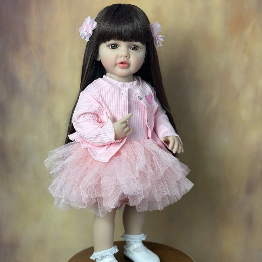 [Birthday Gift] 55cm 22inch Reborn Youngsters Full Body Soft Vinyl Lifelike Can Stand Princess Girl Doll Youngsters Bebe Youngsters Birthday Gift