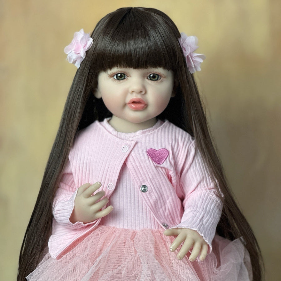[Birthday Gift] 55cm 22inch Reborn Youngsters Full Body Soft Vinyl Lifelike Can Stand Princess Girl Doll Youngsters Bebe Youngsters Birthday Gift