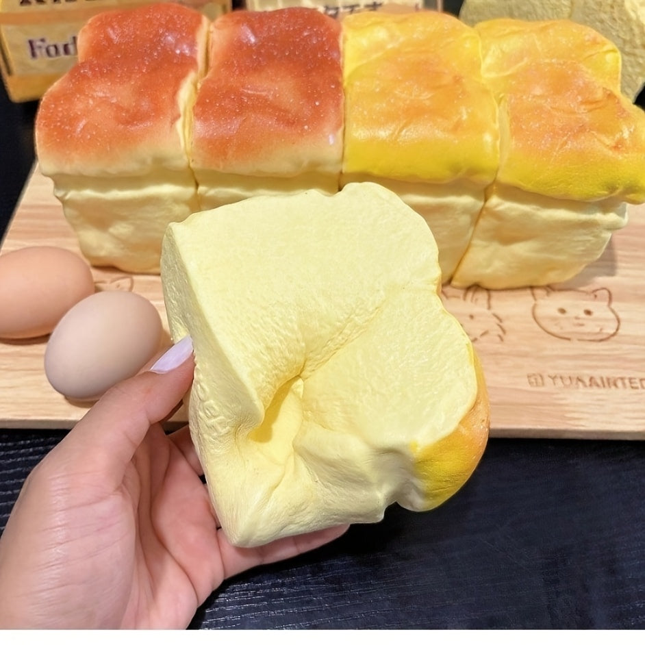 [Bread And Butter Set] 2pcs Slow-Rebound Bread And Butter Set - Custard Bread And Butter Stick, Soft As Real Bread Squeeze Toys, Non-Toxic Desk Decor with Creamy Scent, Cute And Squishy for Anxiety Relief
