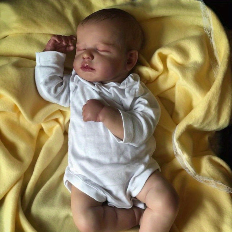 BZDOLL Reborn Baby Doll, Realistic Handmade Newborn Boy Girl, 3D-Painted Light Beige with Veins, Soft Head & Cloth Body, Lifelike Sleeping Doll, Birth Certificate & Outfit Included, 50cm/20", Ideal Gift for Collectors & Parents Present