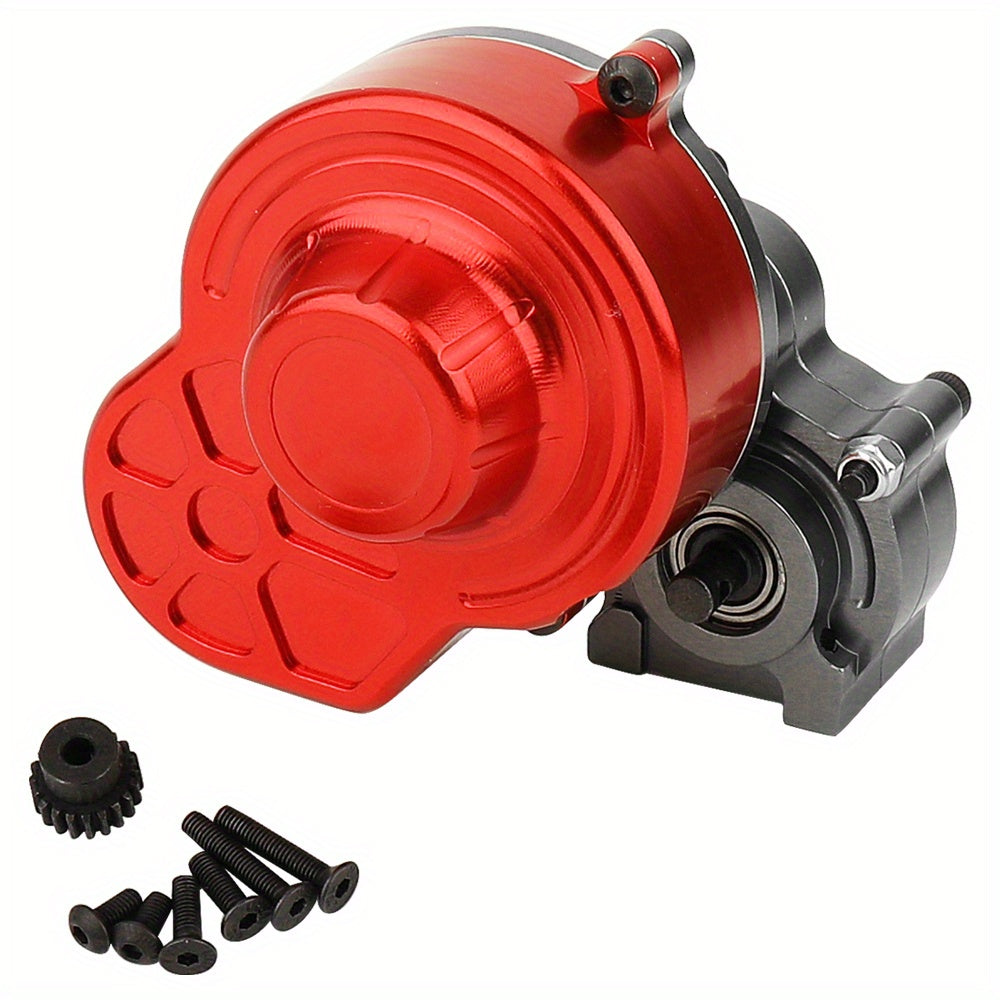Complete Metal Gearbox And Transmission with Motor Gears Designed for 1/10 Scale RC Crawler Trucks, Specifically for Axial SCX10 Upgrade Components