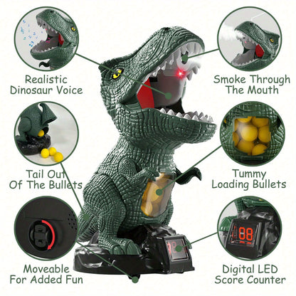 BZX Dinosaur Shooting Toy, Dinosaur Toys for Kids, 2 Air Pump Guns And 72 Foam Bullets, Hand-Eye Coordination Exercise Toy Gun, Kids Toys for 3, 4, 5, 6, 7, 8, 9 Year Olds, Easter Gifts for Kids