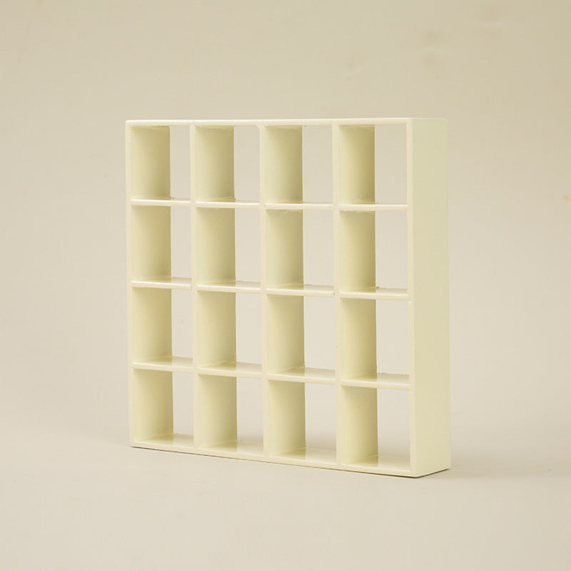 1:12 Scale Dollhouse Miniature Storage Stand, 16-Compartment Display Cabinet, Modern Shelf Organizer for Age 14+
