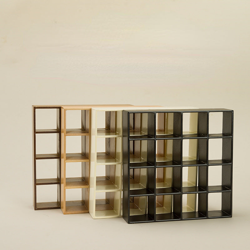 1:12 Scale Dollhouse Miniature Storage Stand, 16-Compartment Display Cabinet, Modern Shelf Organizer for Age 14+