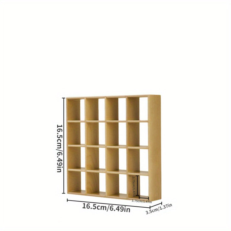 1:12 Scale Dollhouse Miniature Storage Stand, 16-Compartment Display Cabinet, Modern Shelf Organizer for Age 14+