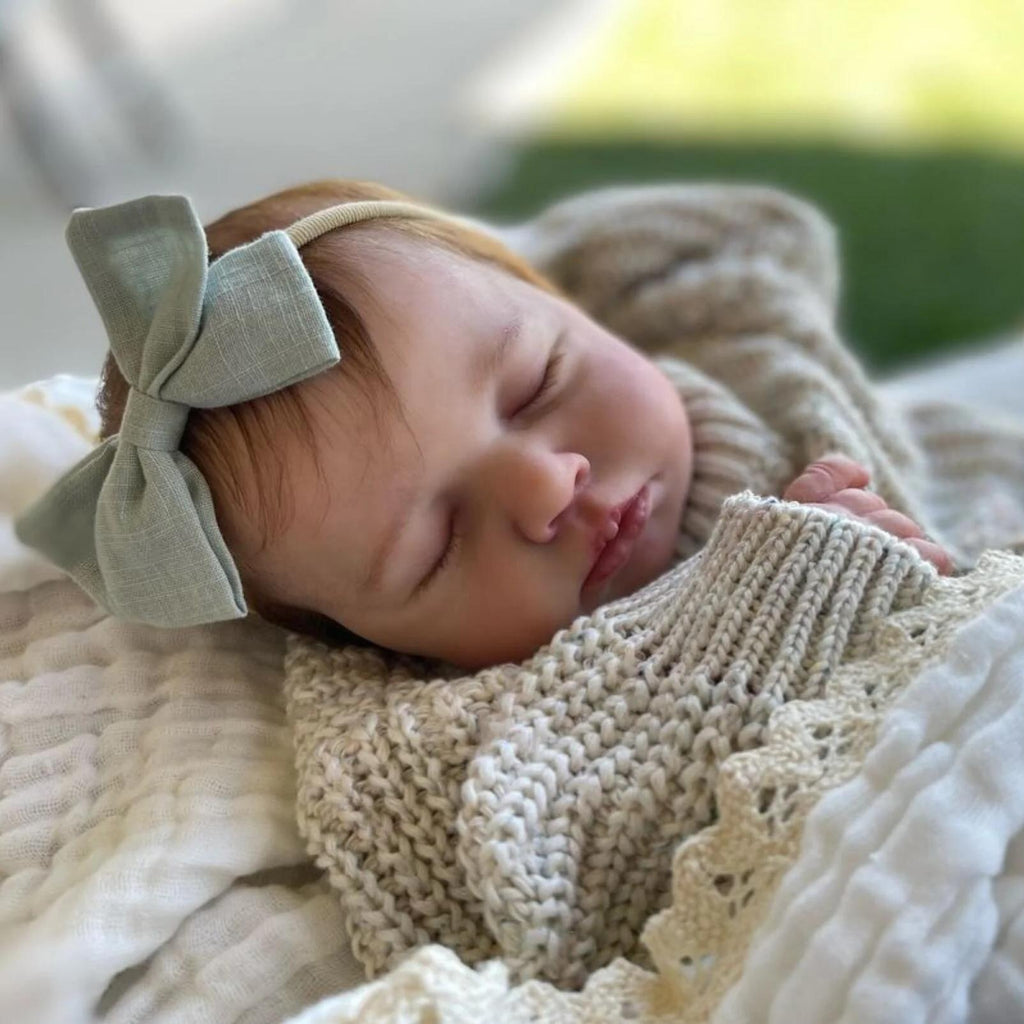 19.69inch Baby Reborn Doll with 3D-Paint Skin and Visible Veins, Realistic Newborn Asleep  (Cloth Body, Soft Vinyl Limbs) Toy Kids Birthday Gift