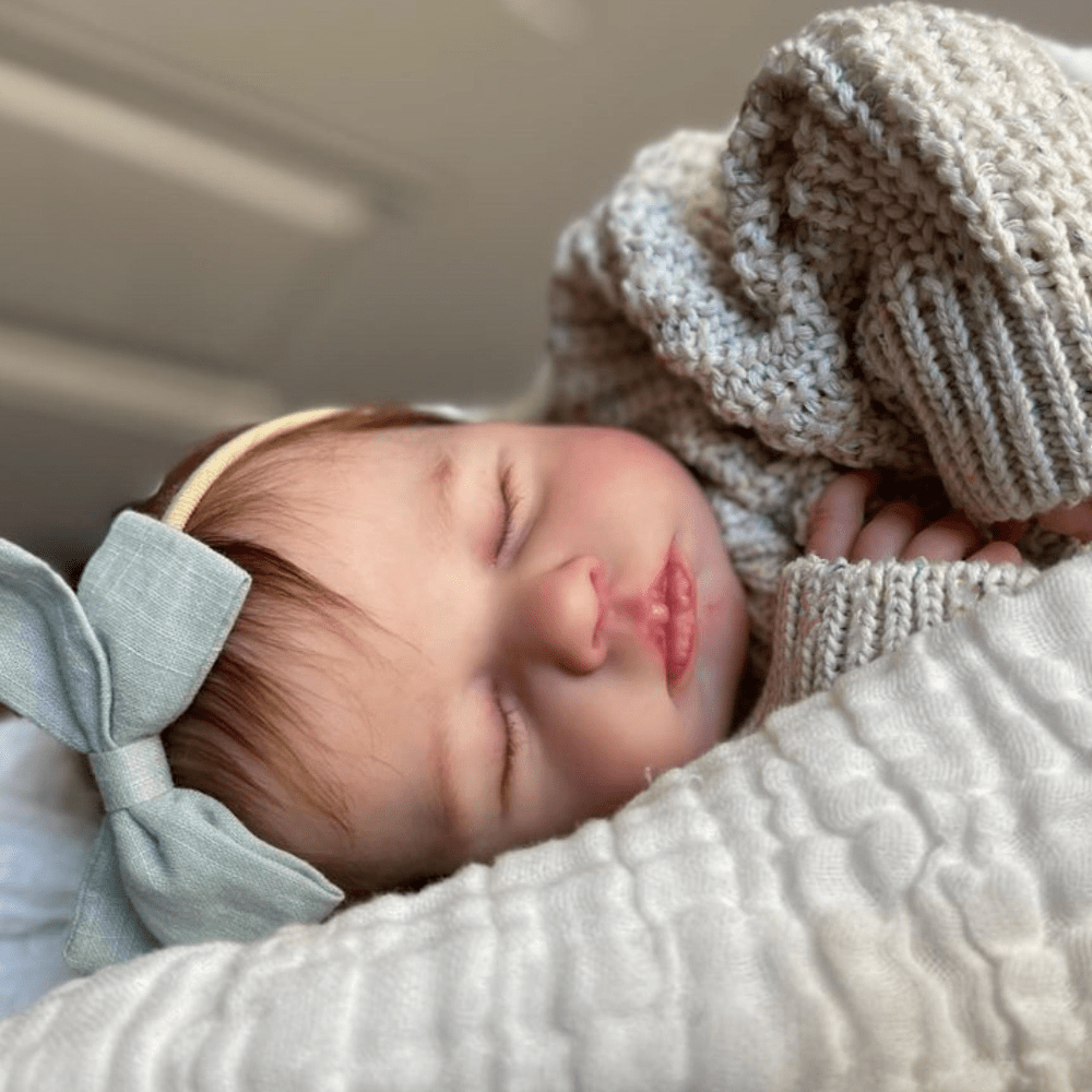 19.69inch Baby Reborn Doll with 3D-Paint Skin and Visible Veins, Realistic Newborn Asleep  (Cloth Body, Soft Vinyl Limbs) Toy Kids Birthday Gift
