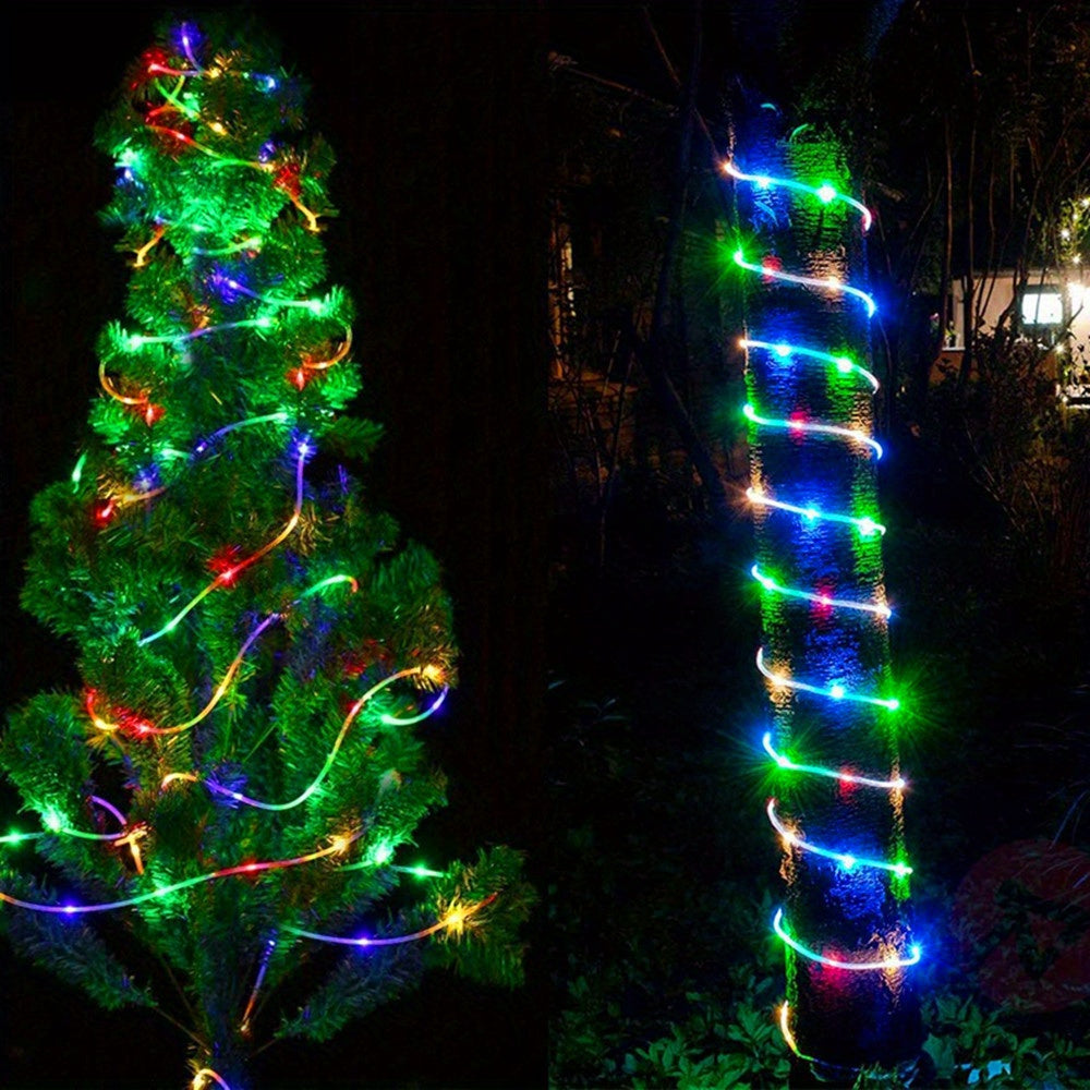 Solar Powered LED Trampoline Lights Colorful, Outdoor Rope Lights, 8 Lighting Modes, IP65 Solar Powered Outdoor Lights for 8-16 Feet Trampolines, Commercial Street And Area Lighting