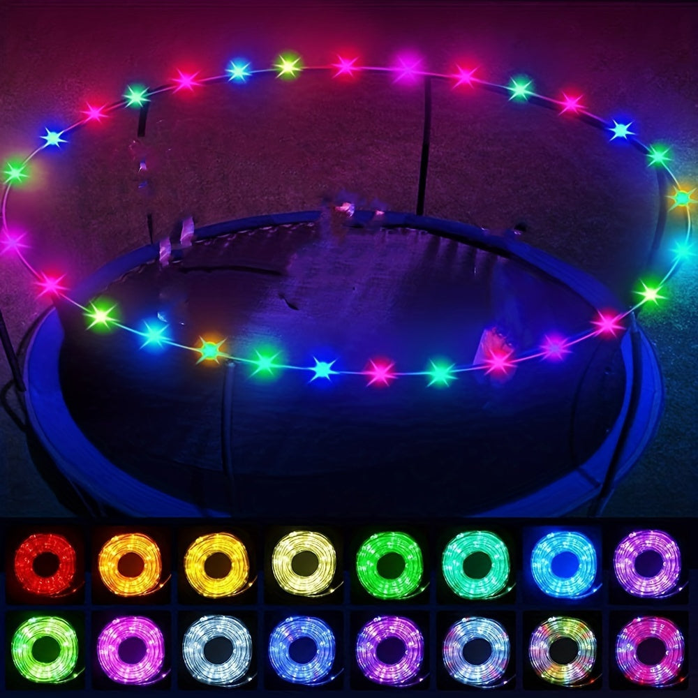 Trampoline Accessories, Trampoline Lights Solar, IP65, 8 Dynamic Modes, Solar Powered Outdoor Light for 8-16ft Trampolines, Commercial Street and Area Lighting, 36V or Below