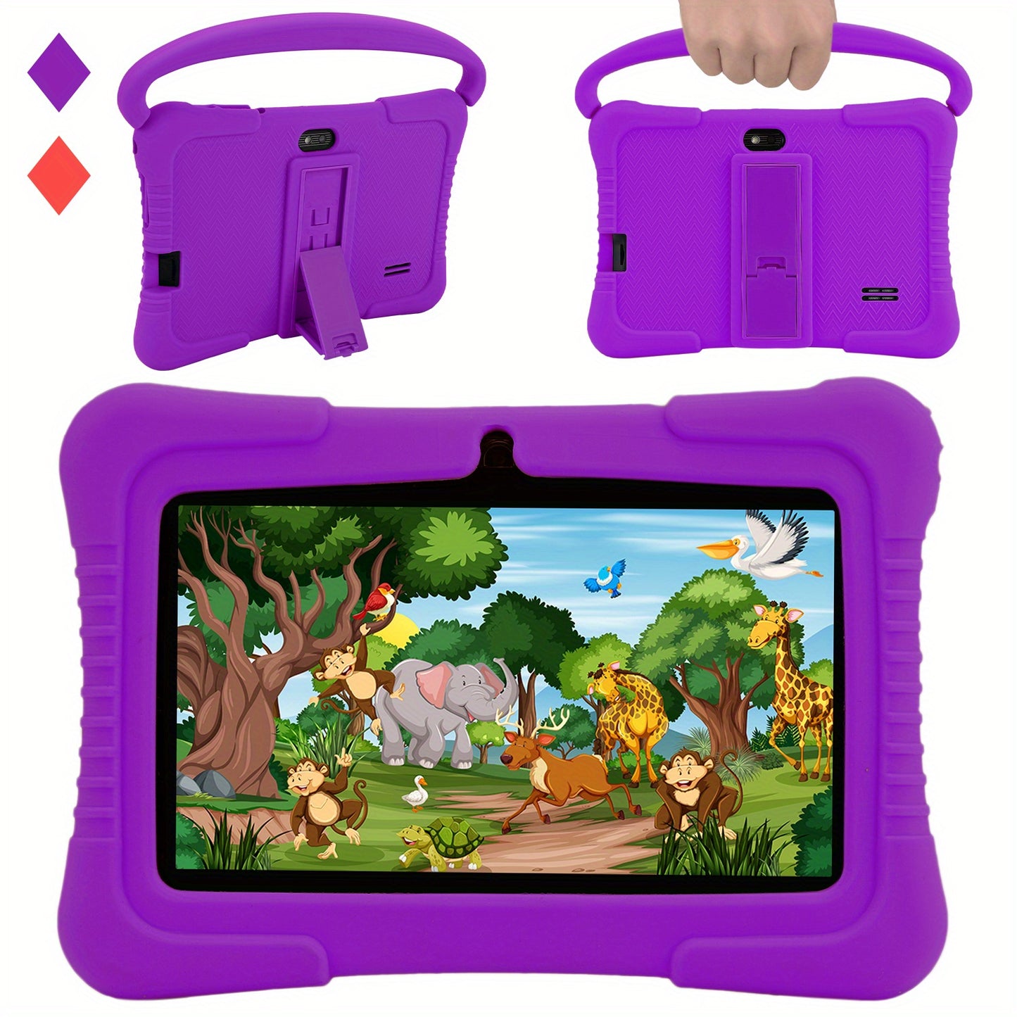 Veidoo Kids Tablet, 7 Inch Android Tablet PC, 2GB RAM 32GB ROM, Safety Eye Protection Screen, Wifi, Dual Camera, Games, Parental Control APP, Tablet with Silicone Case