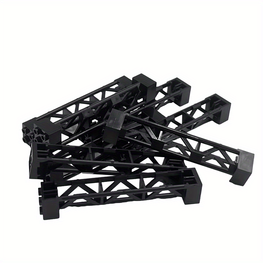20pcs Black Building Blocks Compatible for 58827 & 95347 Train Car Pillar Supports, Girder Bricks, Military Toys with 2x2x10, Rod Blocks Suitable for City Models, Tabletop Games, for Schooling