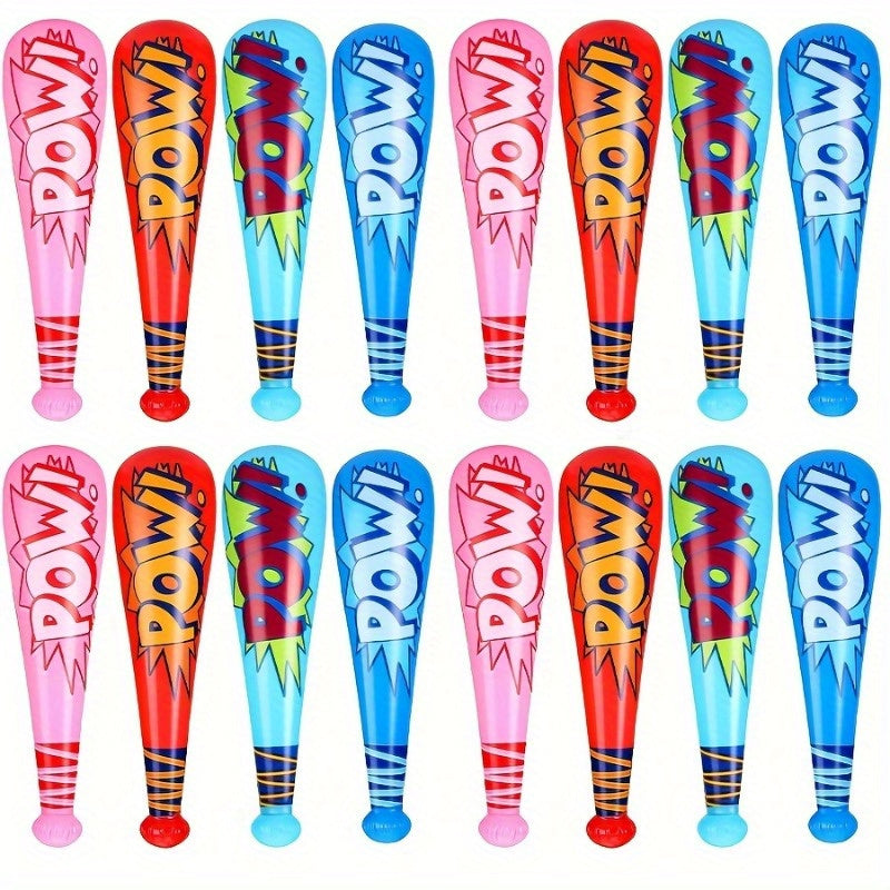 [Independence Day Carnival] 16pcs Independence Day Inflatable Baseball Bat Cartoon Style Colorful Cheering Stick Party Atmosphere Props Are Suitable for Independence Day Carnival/sports Events/outdoor Celebration Scenes