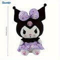 1pc Sanrio Kuromi Plush Doll - Soft Polyester Stuffed Animal Toy with Floral Bow Headband & Skull Embroidery, Cute Princess Dress Design in Purple & Pink, Perfect Birthday And Holiday Gift for Youngsters