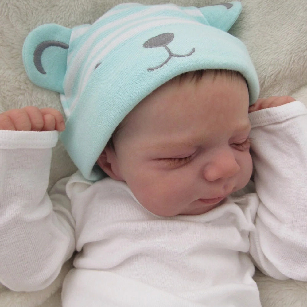 48cm 19inch Full Soft Vinyl Body / Cloth Body Reborn Baby Doll with 3D-Paint Skin and Visible Veins Like Real Sleeping Bebe Newborn Bathe Toy for Children Birthday Gift