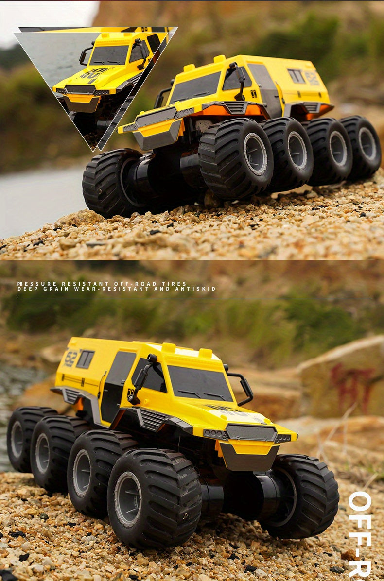 Four motor, eight wheel drive, eight wheeled off-road armored climbing remote control vehicle, amphibious, oversized body, strong power, Christmas, Halloween, Thanksgiving