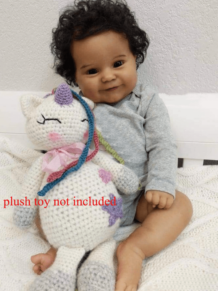 [Ideal Gift] 20-Inch Realistic Black-Skinned Reborn Baby Doll Made of Full Vinyl, Perfect for Bath Play. Maddie Is a Smiling Newborn Toddler Girl, an Ideal Lifelike Birthday Present