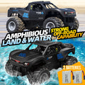 RC Trucks 4x4 Offroad Waterproof 1:16 Amphibious Remote Control Car with 2 Rechargeable Battery 4WD All Terrain Monster Truck RC Car for Boys 4-7 gift present