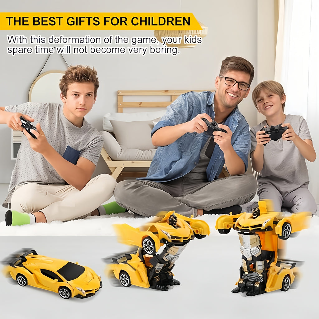 [Gift For Kids] Transforming RC Stunt Car, 360 Degree Drift Robot With Lights, Gift For Kids