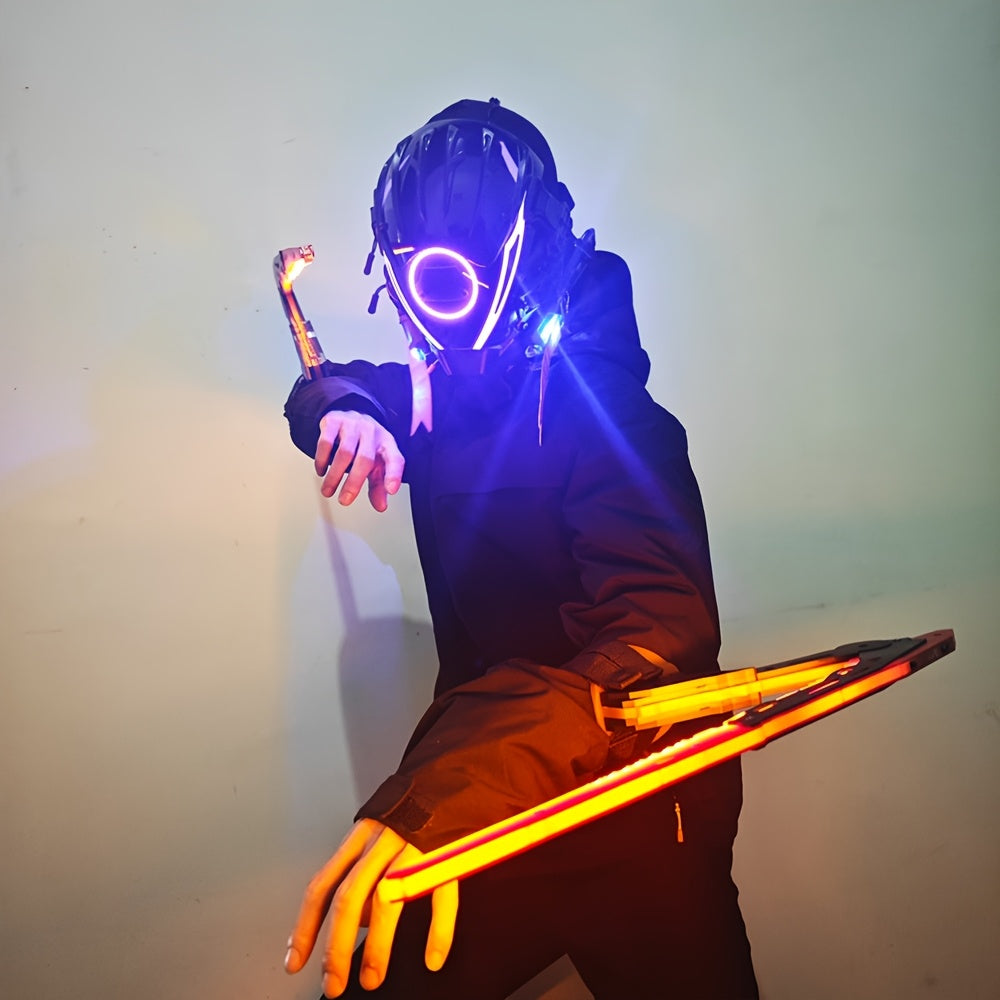 [Halloween Christmas] 2pcs Cyberpunk LED Luminous Mantis Knife, A Futuristic Role-playing Suitable For Both Men And Women, Perfect For Halloween, Christmas, And Costume Party Decoration, Halloween Costume Matching