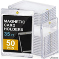 100/ 50/ 25pcs Slim Magnetic Card Holder, 35pt Single Touch, U-V Protectors Hard Plastic For Trading Cards, Magnet Case, Sports, Game, Football, Baseball