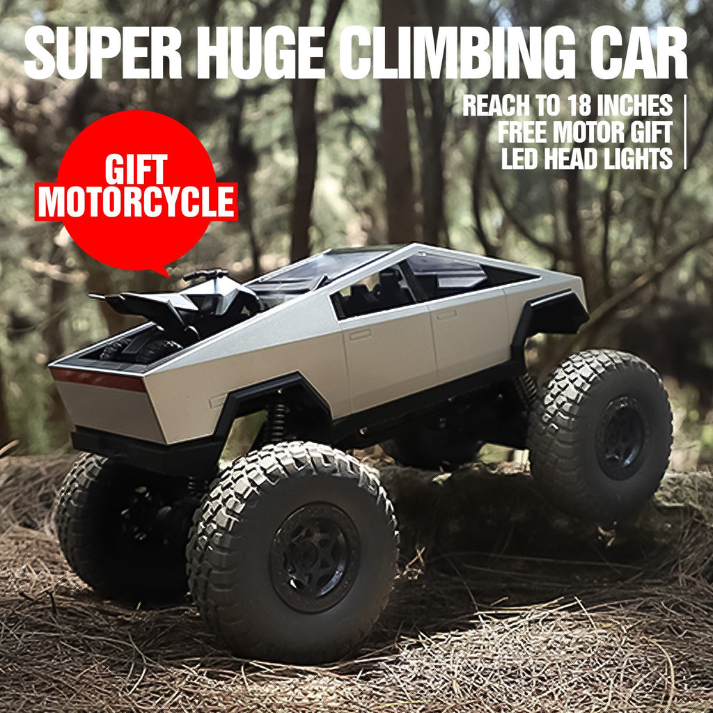 Huge RC Pickup Truck Remote Control truck Model Car with Free Gift Motorcycle Powerful Climbing Vehicle for All Various Terrains Great Christmas and New Year Gift for Kids Automobile
