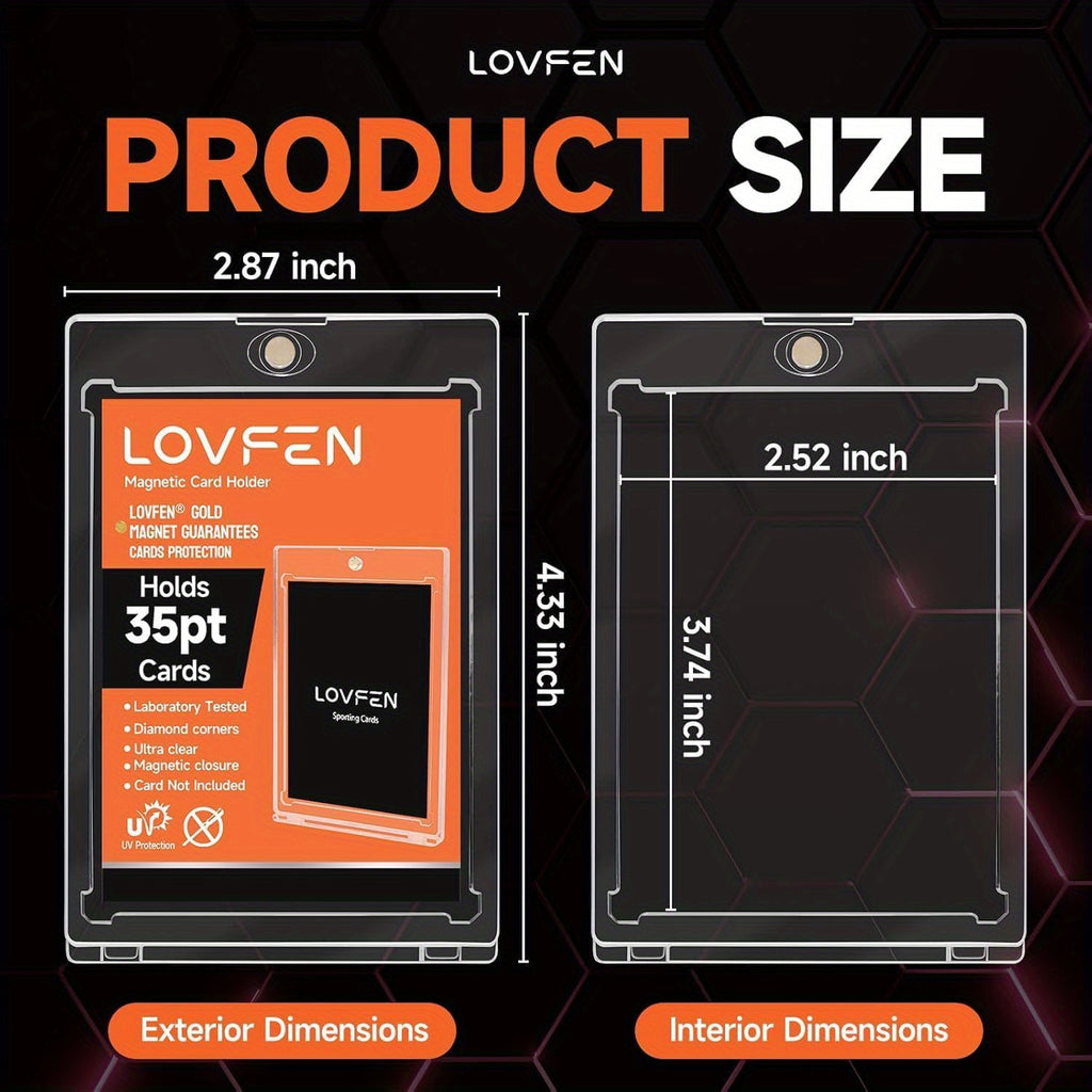25/50/100/200/400Ct Magnetic Card Holder, Super Thin Premium 35Pt One Card Holder Touch Card Protectors Hard Plastic Mag Case for Sports, Baseball, And Collectible Trading Cards