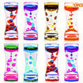 [Colorful Hourglass Bubbler] Liquid Kids Toys Motion Bubbler Timer Pack Of 6/12 Colorful Hourglass Liquid Bubbler Sensory Toy Anxiety Toys Children Activity Calm Relaxing For Kids Teenager Adults Local Warehouse