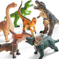 6pcs Large Dinosaur Figures with Educational Book, Jumbo Soft Dinosaur Toys for Toddlers 1+Years Old, Realistic Dinosaur Playset for Kids, Perfect Gift for Boys & Girls, for Christmas Party And Christmas Toys