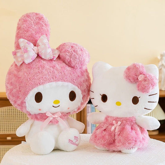 Hello Kitty Large-sized Doll 35cm/ 13.78inch Rose Hello Kitty Plush Doll, Melody Doll, Plush Toy, the Best Birthday Gift for Girls