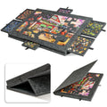 Foldable Puzzle Board Felt Mat, Suitable for Up to 1000pcs, Comes with 6 Drawers