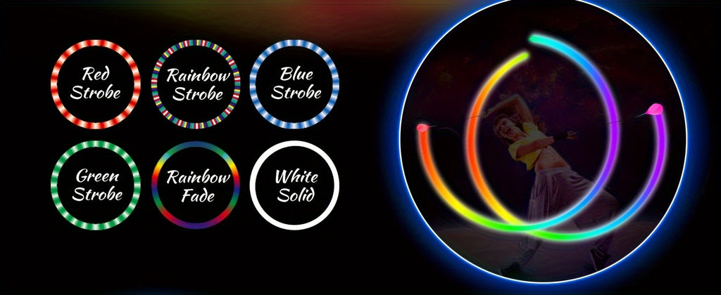 LED Poi Balls-2021 Upgraded Soft Spinning Glow Poi for Beginners And Professional Rainbow Fade And High Strobe Spinning LED Glow Balls Light Up Balls 1x Pair Glow Poi Balls