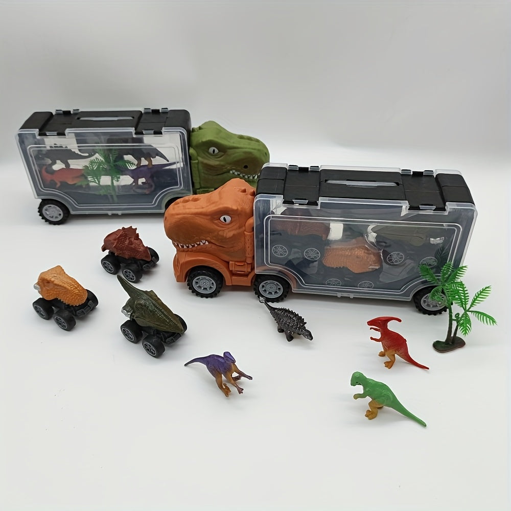 Car Toy Set, Dinosaur Truck Children's Toy Tyrannosaurus Rex Model, Dinosaur Car Combination, Boy Toy Car Gift, Birthday Small Random Dinosaur