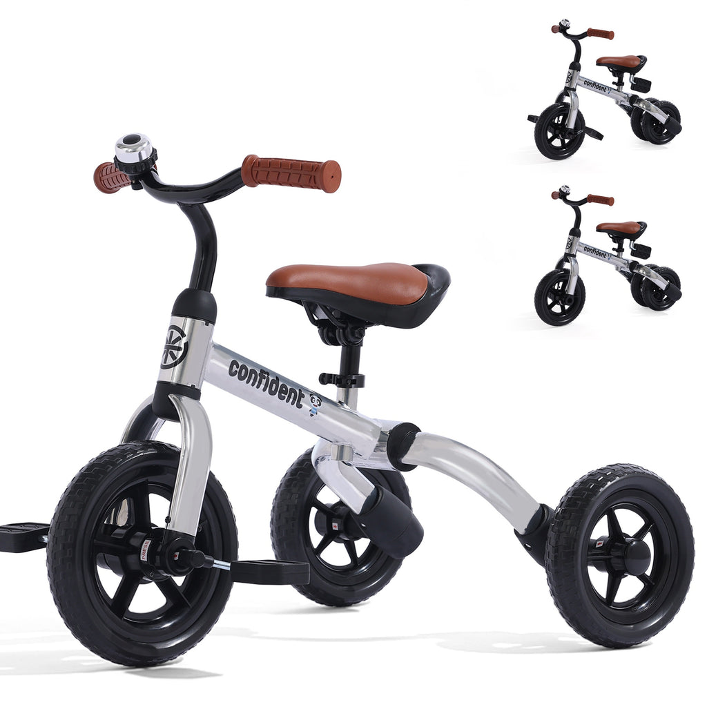 3in 1 Tricycle for Toddlers Age 2+ Years Old Boys Girls with Detachable Pedal And Training Wheels, Baby Balance Bike Trikes Riding Toys, Ride-on Bike Toys Bike Birthday Gift for Outdoor And Indoor