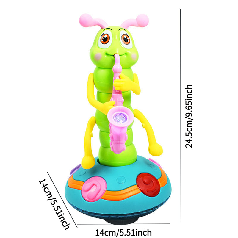 Kids Electric for CATERPILLAR Saxophone with LED Lights & Sound - Dancing Musical Instrument for, Interactive Baby Sensory with - - ( Not Included) - Boys & Girls Birthday/Christmas/Halloween Gifts