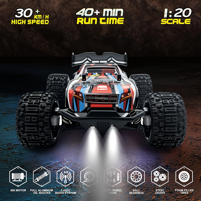 [High Speed RC Monster Truck] High Speed 4x4 All Terrain Remote Control Monster Truck for Adults and Children | Remote Control Car for Racing Enthusiasts, Boys' Holiday Toys, Christmas Gifts
