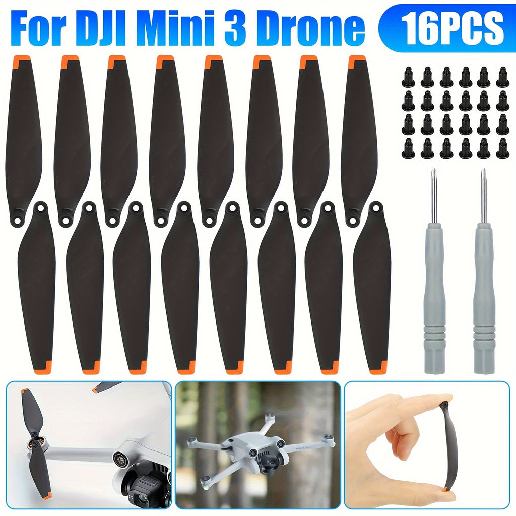 16pcs Drone Propellers, Low-Noise Quick-Release Blades Props Replacement Propeller for DJI Mini 3 Drone Accessories
