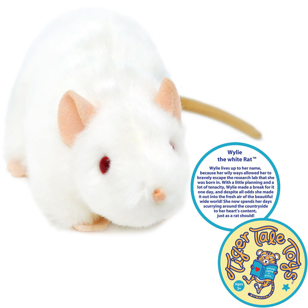Wylie The White Rat - 7 Inch Stuffed Animal Plush - By Viahart