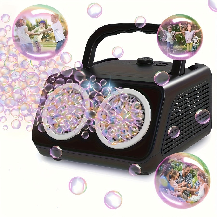 [Double Fan Bubble Machine] 1/ 2 Sets - Party Essential, Atmosphere Bubble Machine, Indoor and Outdoor Children's Toys, Wedding, Birthday, Halloween and Christmas Gifts (excluding Batteries and Foam Liquid), Activities and Entertainment