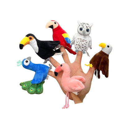6pcs Bird Finger Puppets Set, Cute Animal Puppet For Role-Playing Mini Hand Puppets Suitable For Kids, Bird Animal Puppets For Storytelling, Realistic Finger Puppet For Toddlers