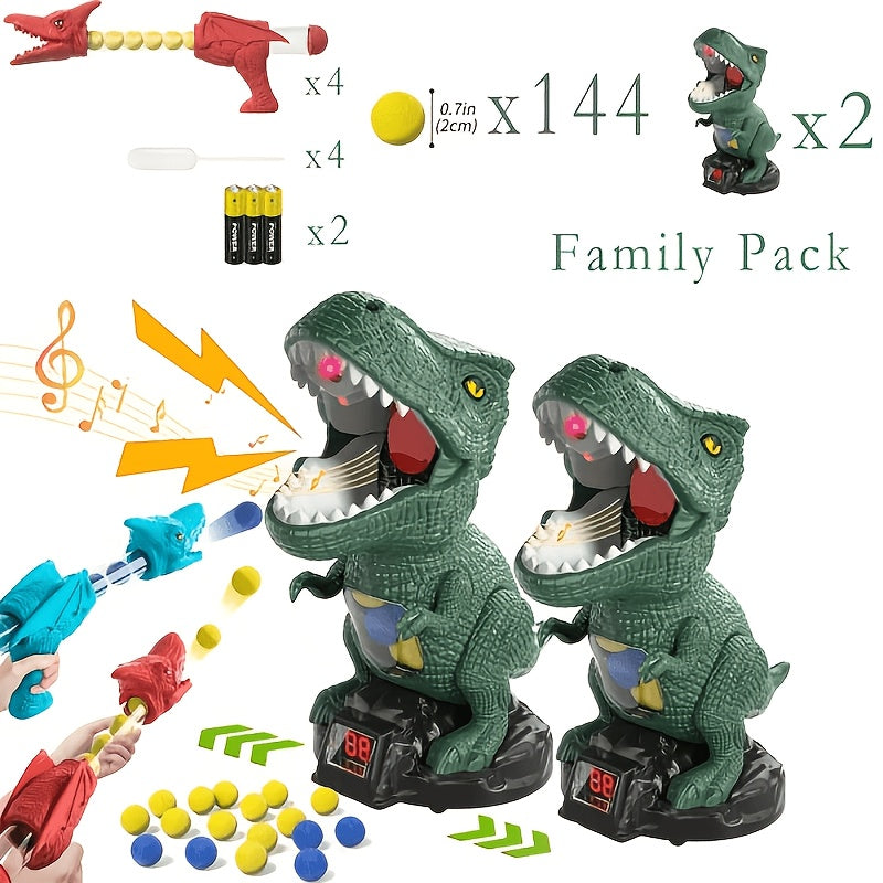 BZX Dinosaur Shooting Toy, Dinosaur Toys for Kids, 2 Air Pump Guns And 72 Foam Bullets, Hand-Eye Coordination Exercise Toy Gun, Kids Toys for 3, 4, 5, 6, 7, 8, 9 Year Olds, Easter Gifts for Kids