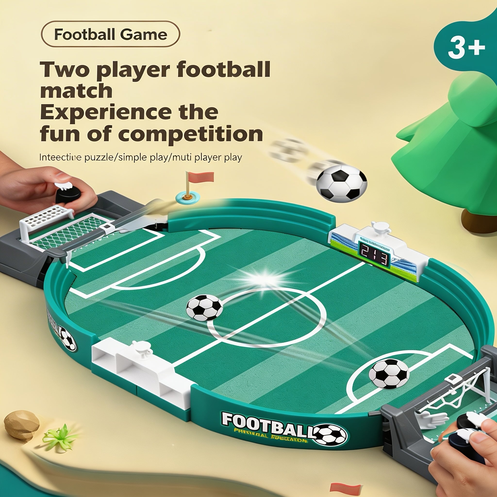 Kids' Portable Table Football Game Set, Parent-Child Versus Football Toy, 2-Player Competitive Puzzle Table Game, Durable PP Material, Independent Tabletop Design, Indoor Family Game, Kids' Party Toy, Christmas, Thanksgiving Gift, Soccer Board Game