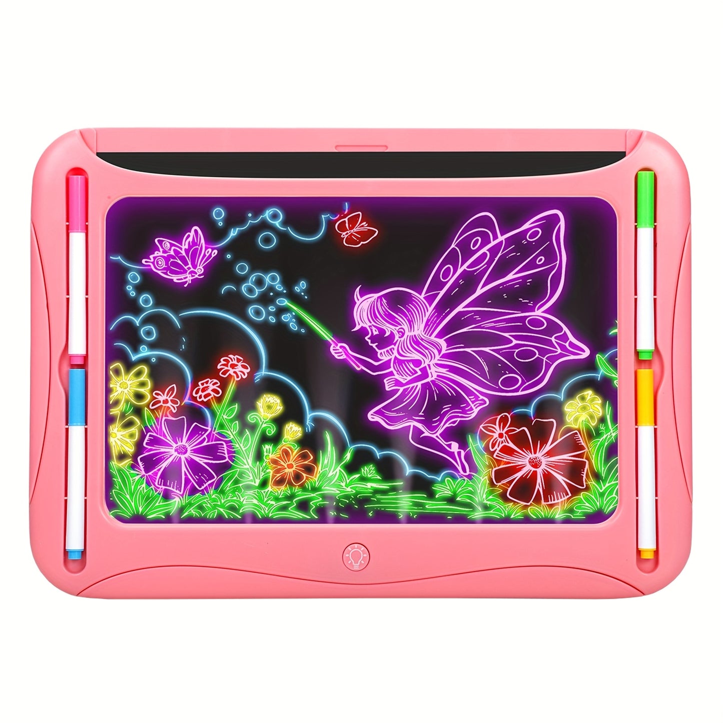 LED Light-Up Drawing Writing Doodle Board, Learning Travel Toy with 9 Double-Sided Cards, 6 Markers, Art Set, Suitable for Birthday Gifts And Christmas Gifts for Girls And Boys Aged 3-8.