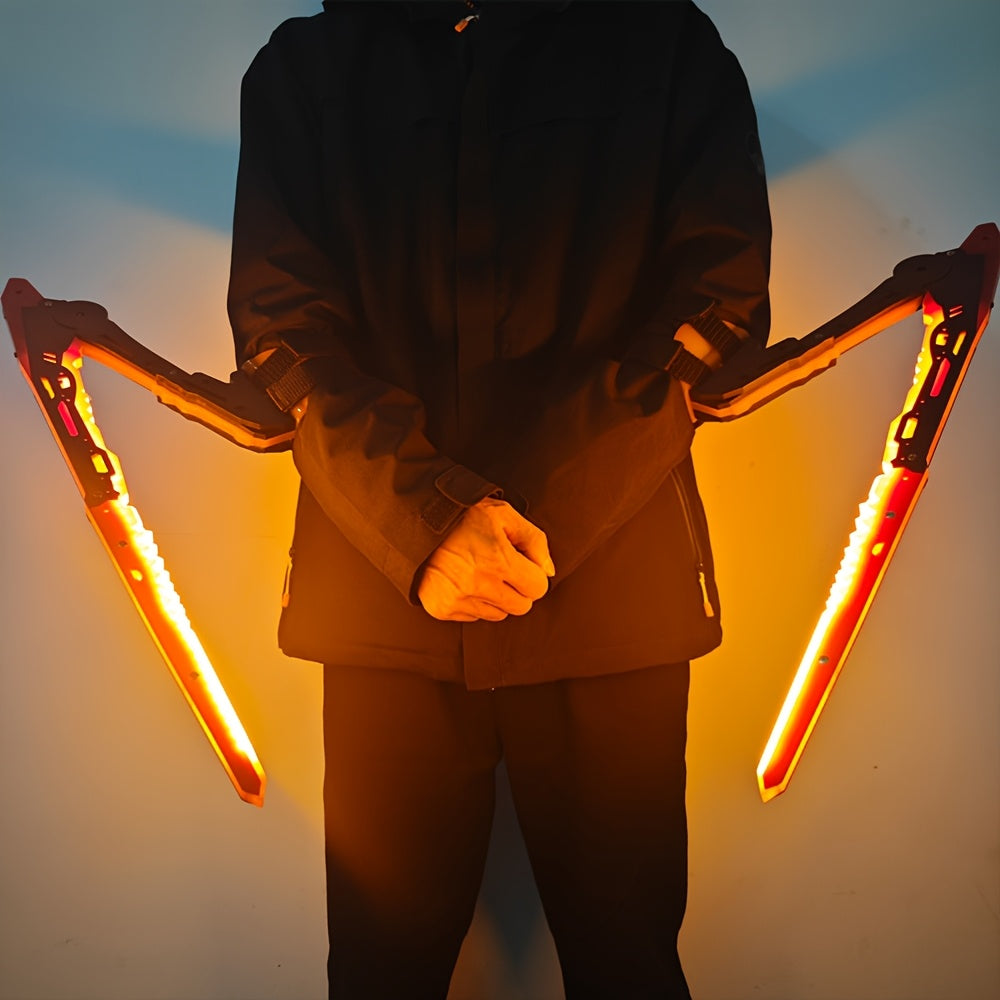 [Halloween Christmas] 2pcs Cyberpunk LED Luminous Mantis Knife, A Futuristic Role-playing Suitable For Both Men And Women, Perfect For Halloween, Christmas, And Costume Party Decoration, Halloween Costume Matching